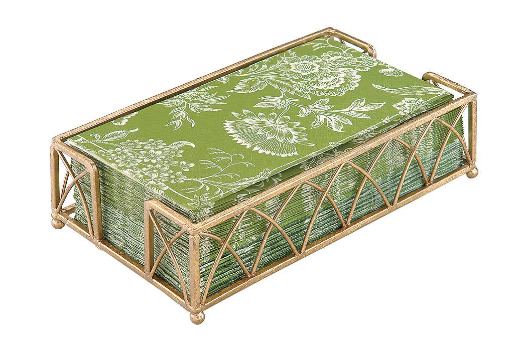 Guest Paper Towel Gold Leaf Metal Caddy
