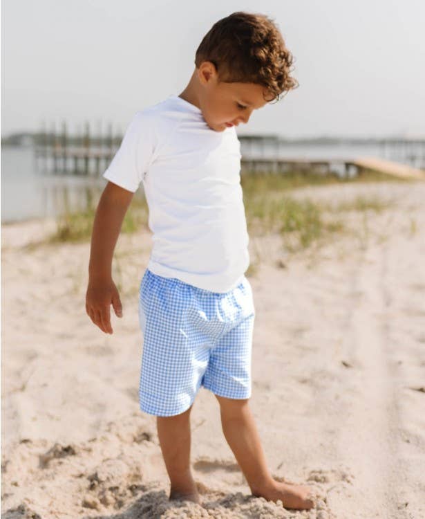 Boys White Short Sleeve Rash Guard