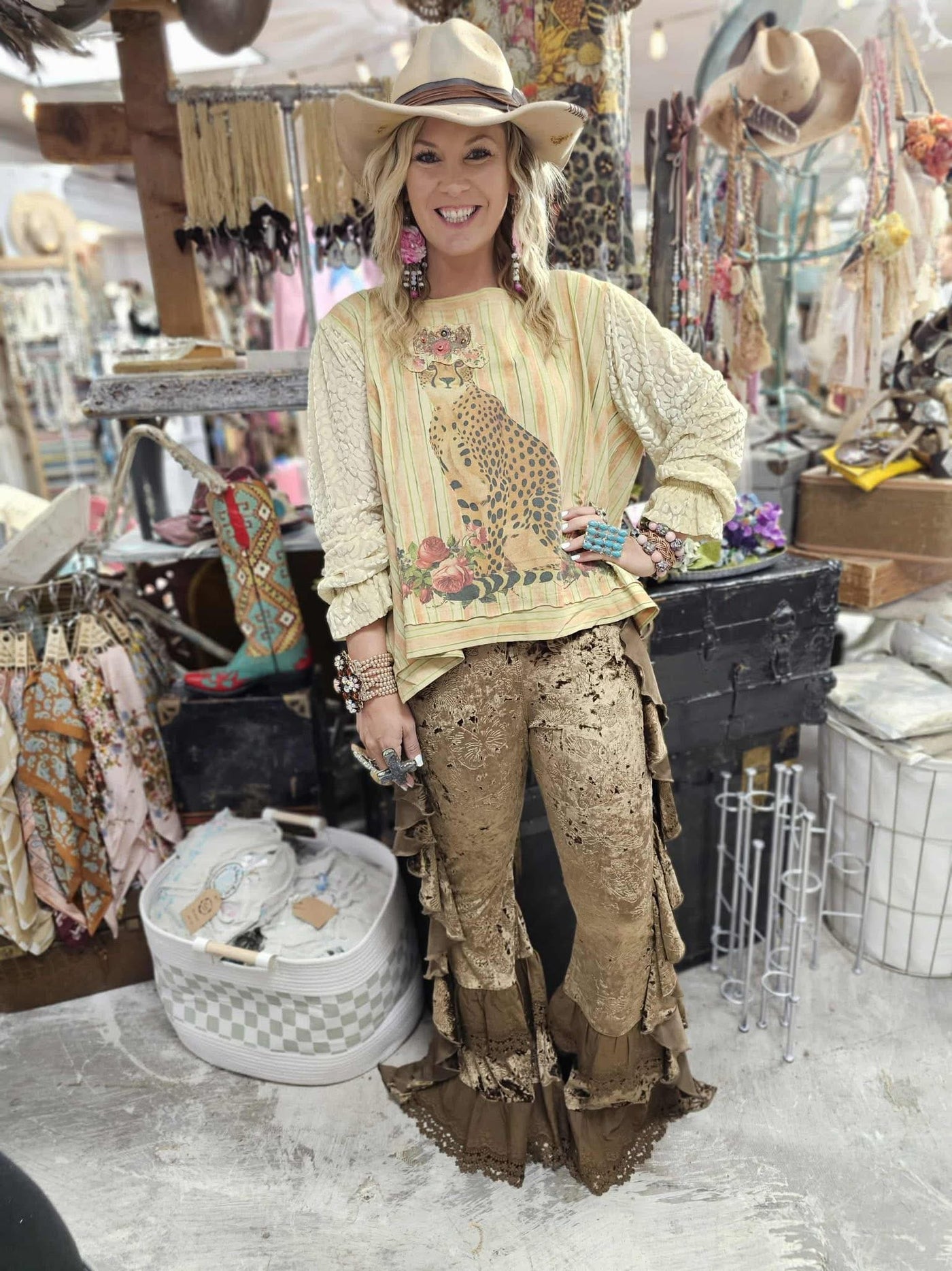 Cheetah, Roses & Bling Patch Shirt