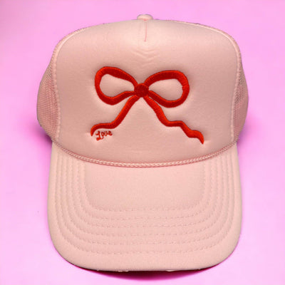 Love Bow Soft Pink Trucker Hat
