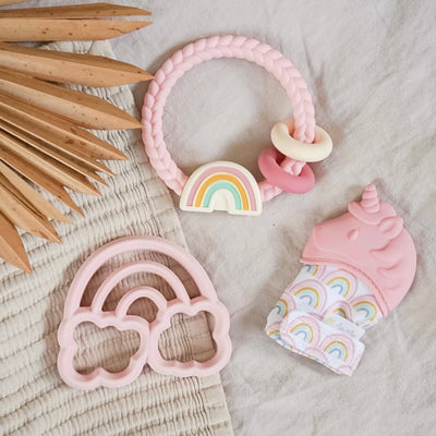 Rainbow Silicone Teether Rattles