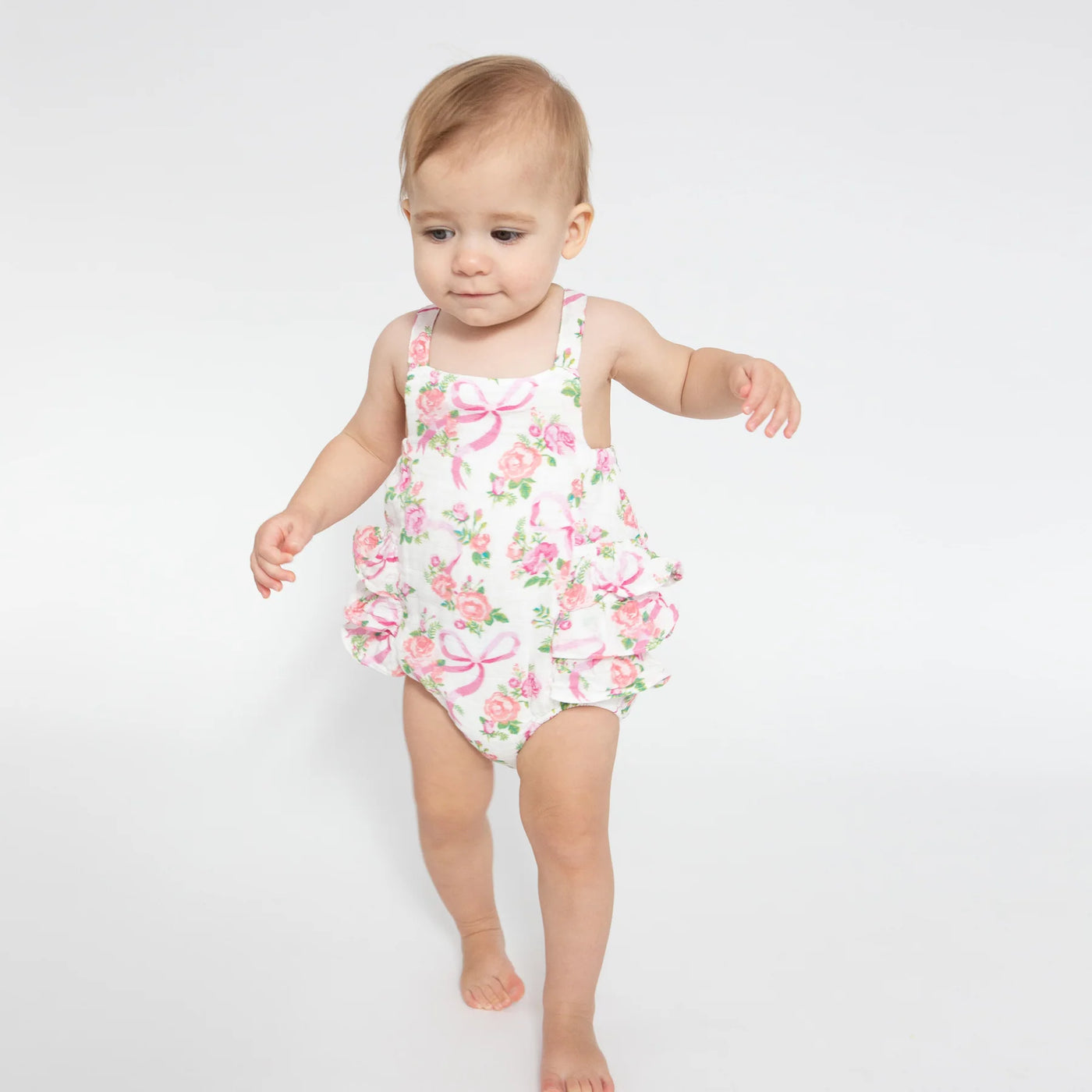 Girls COQUETTE BOWS RUFFLE SUNSUIT