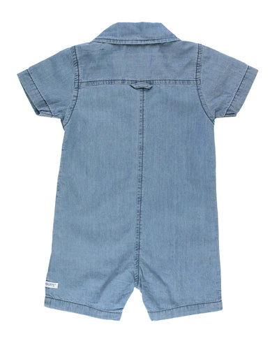 Boys Light Wash Denim Romper