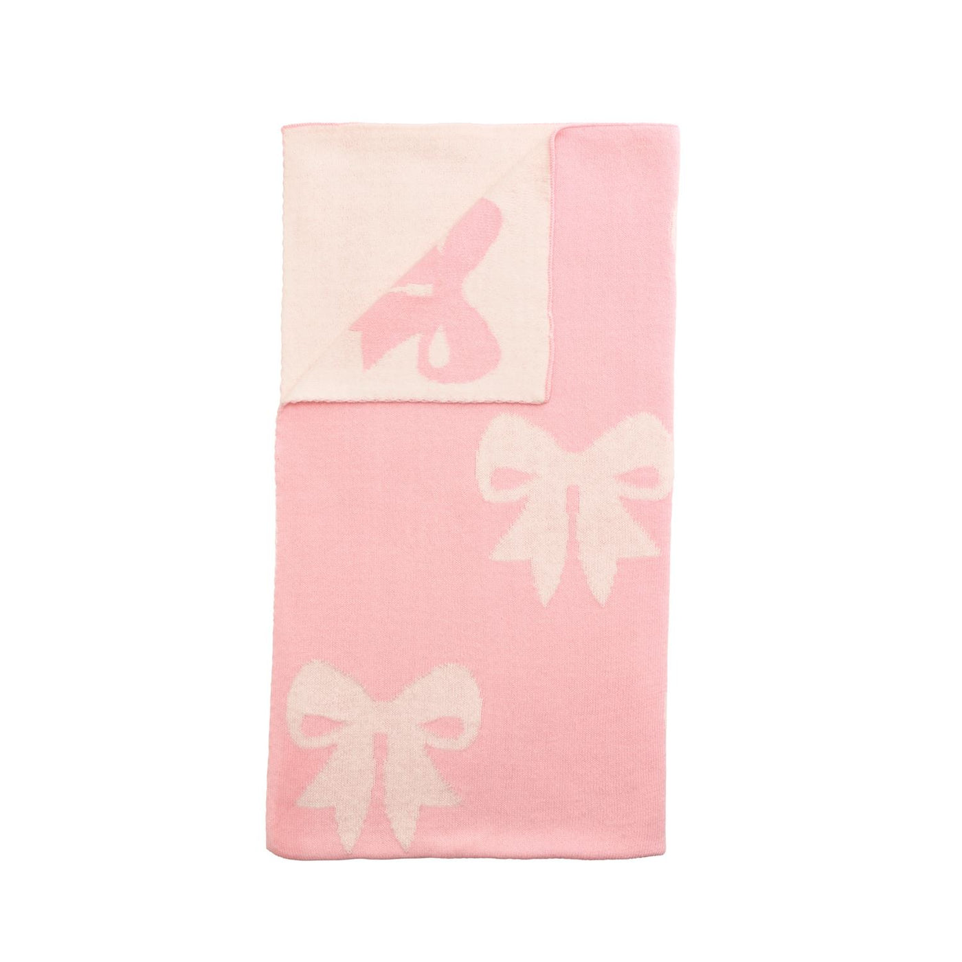 Pink Bow Knit Blanket