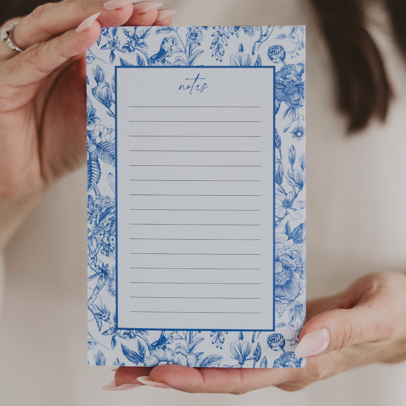 Blue Floral Notepad