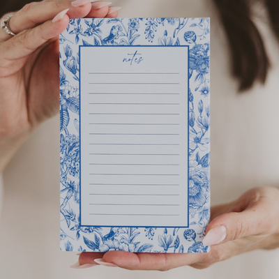 Blue Floral Notepad