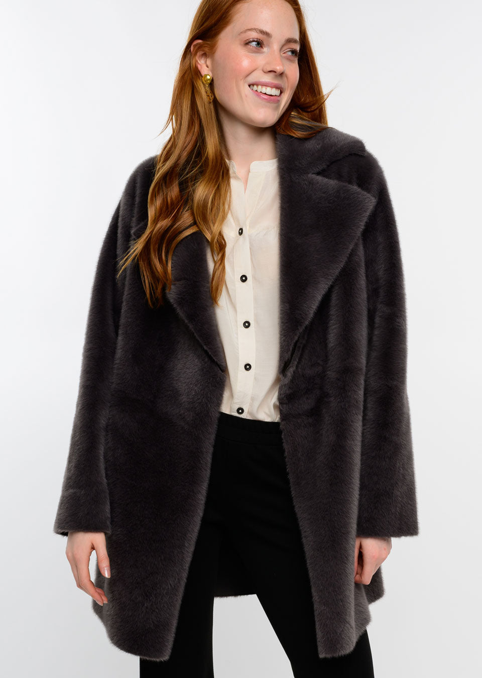 Faux Fur & Suede Coat