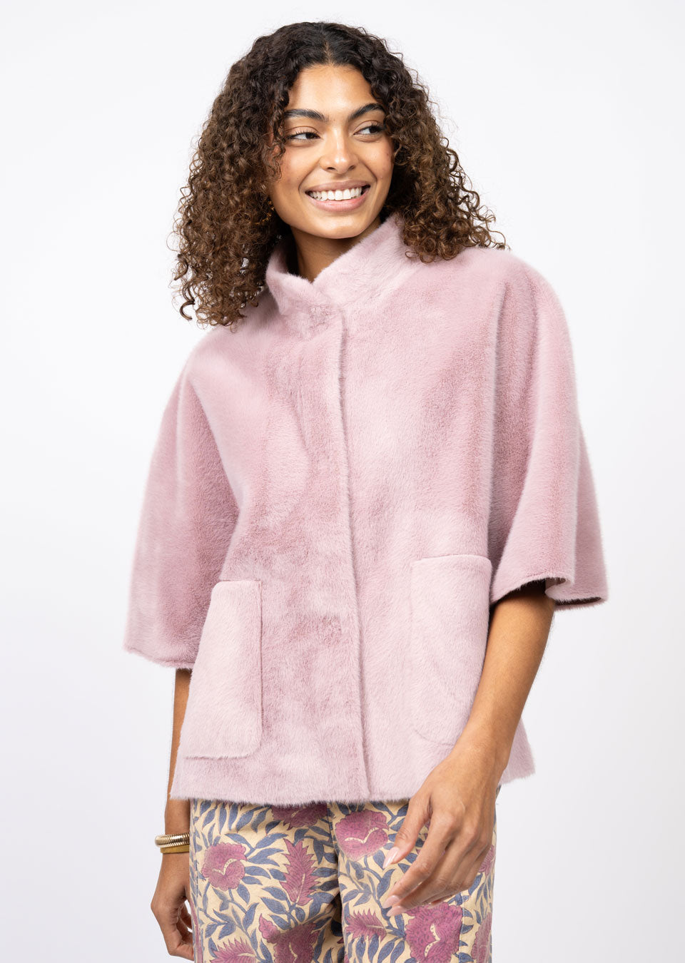 Lilac Faux Capelet Jacket