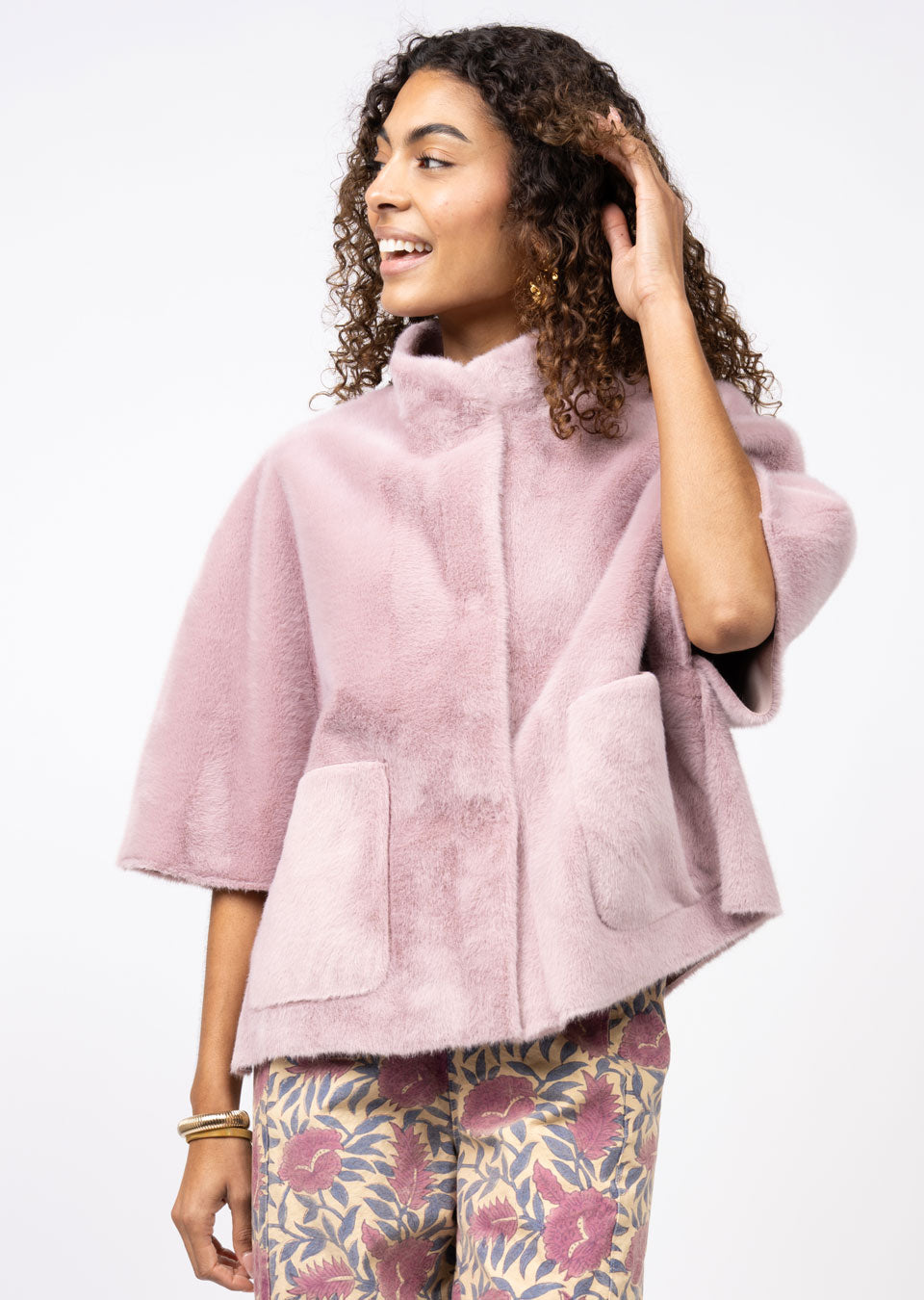 Lilac Faux Capelet Jacket