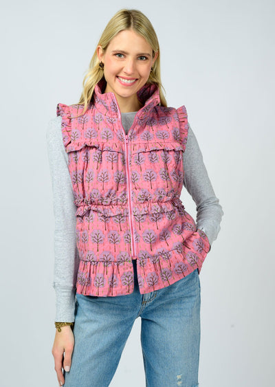 Kantha Lilac Stitched Vest
