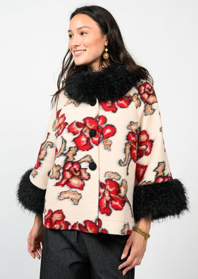 Ivory Shadow Roses Jacket