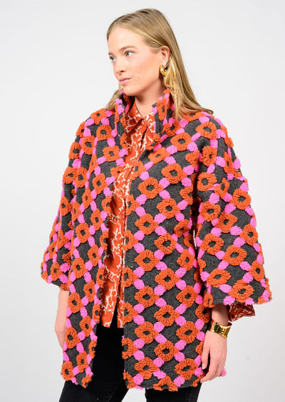 Pink & Orange Puff Pattern Jacket