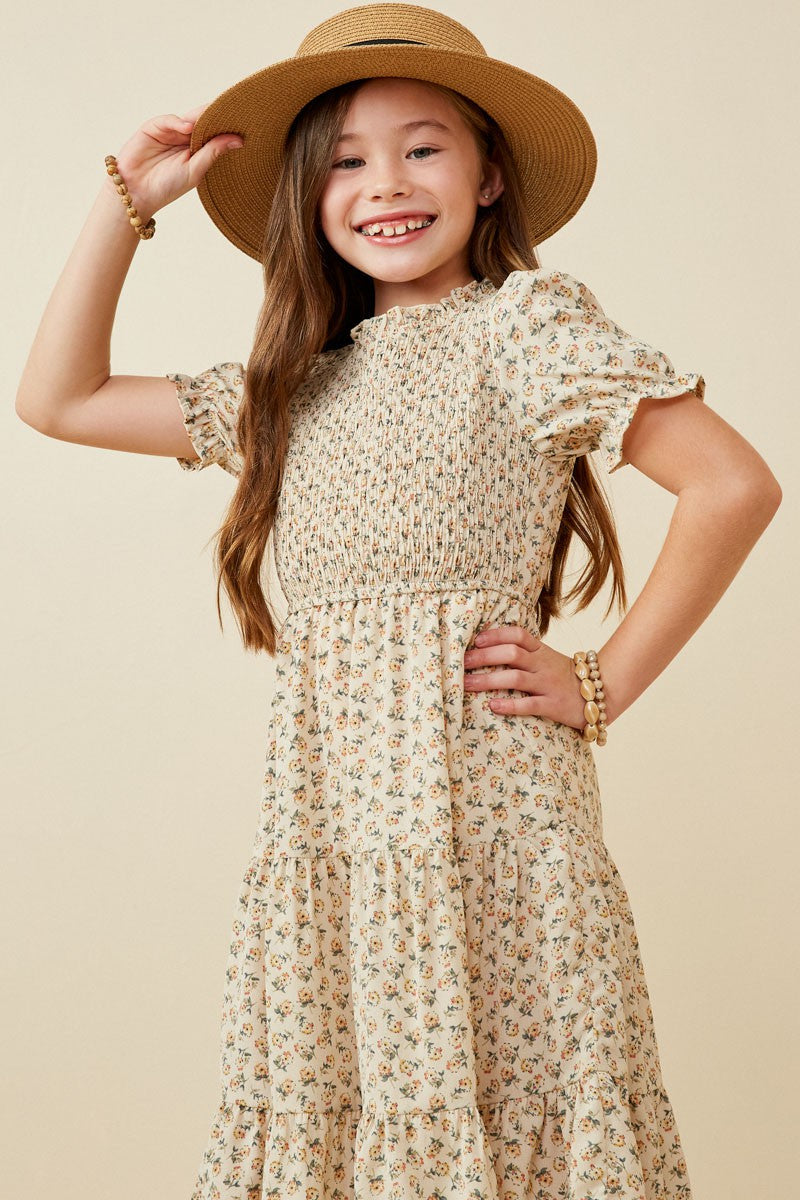 Girls Smocked Midi Dress