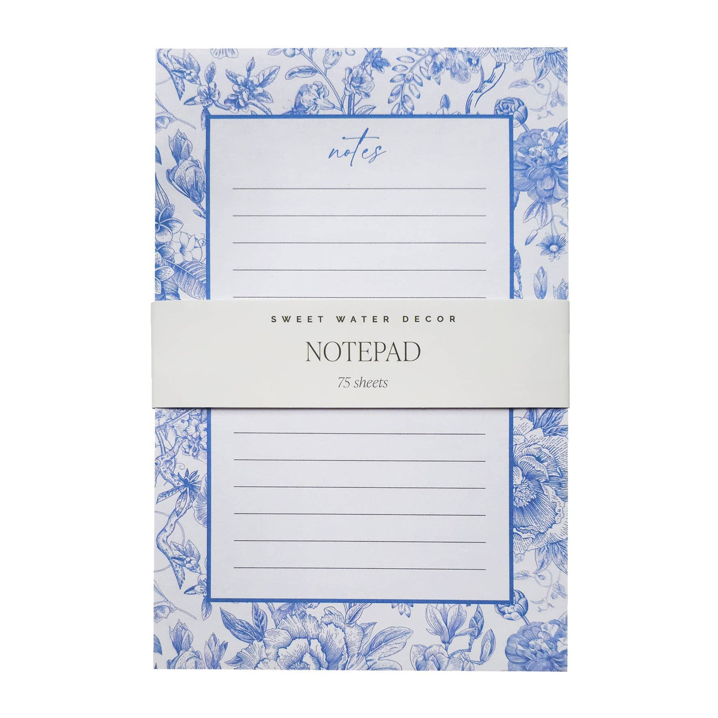 Blue Floral Notepad