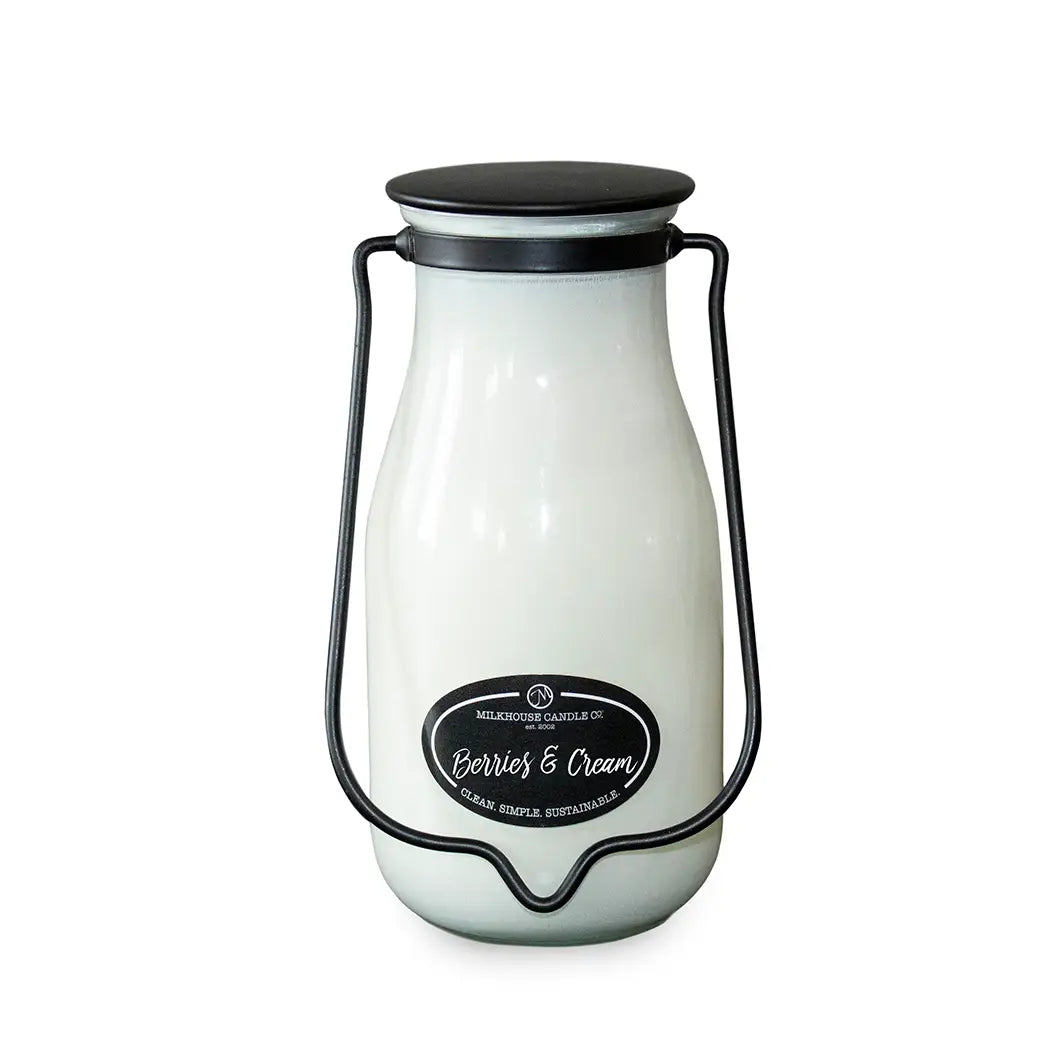 Milkhouse Candle Company - 14 oz Milkbottle Jar: Berries & Cream