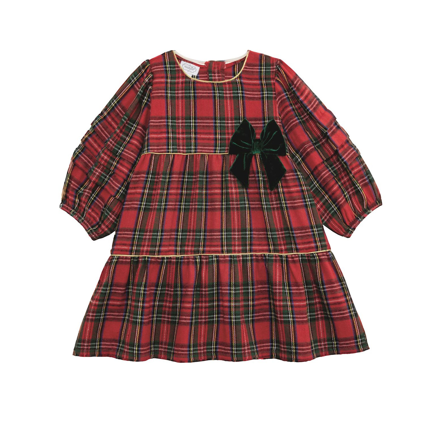 Girls Christmas Plaid Tier Dress