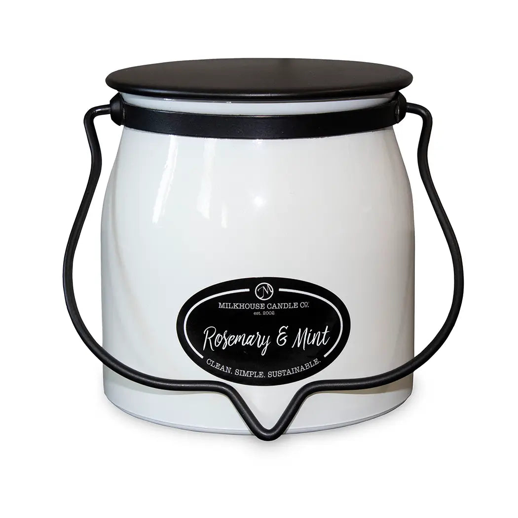 Milkhouse Candle Company - Butter Jar 16 oz: Rosemary & Mint
