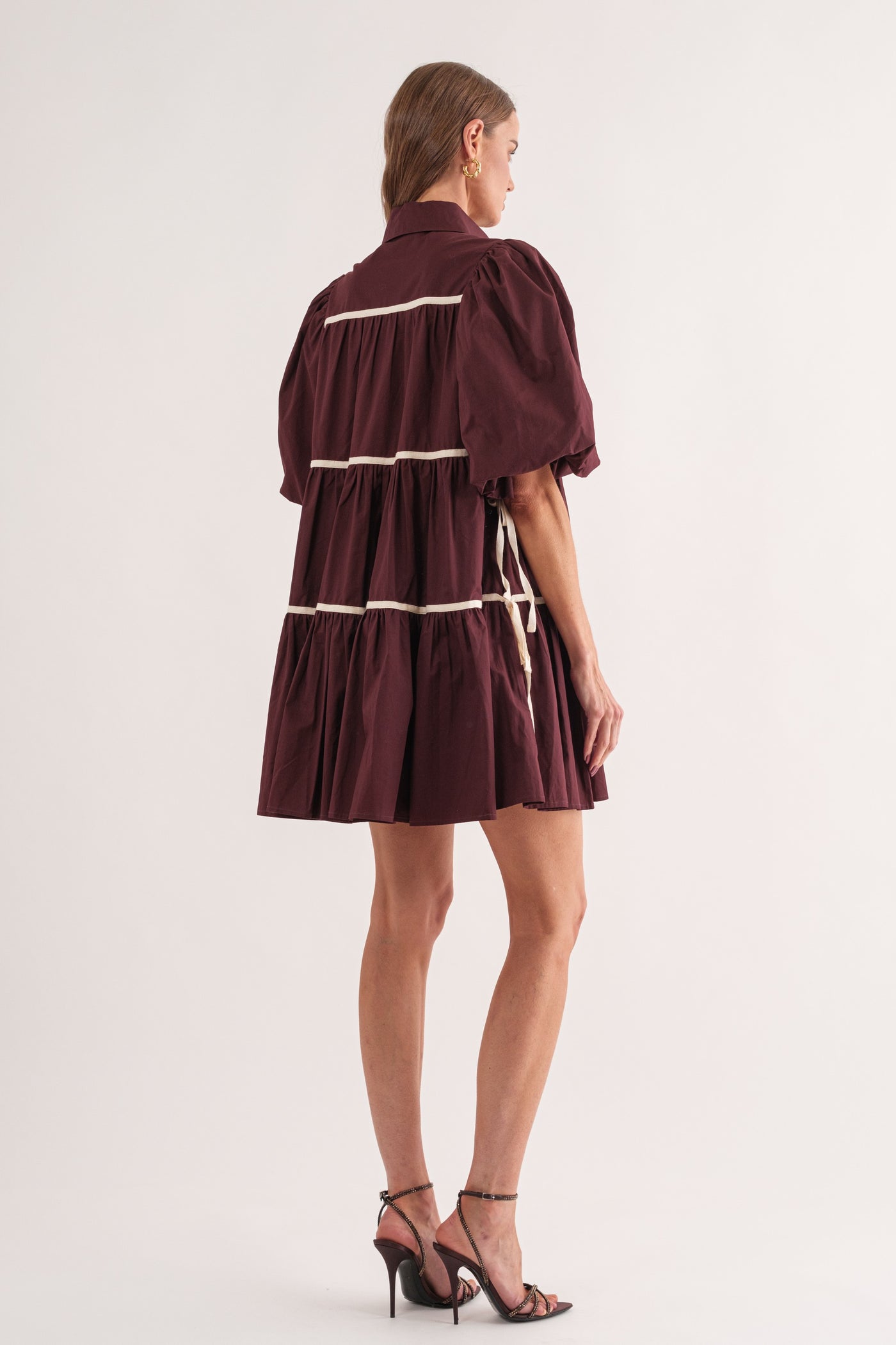 The Original Lena Tiered Brown Shirt Dress