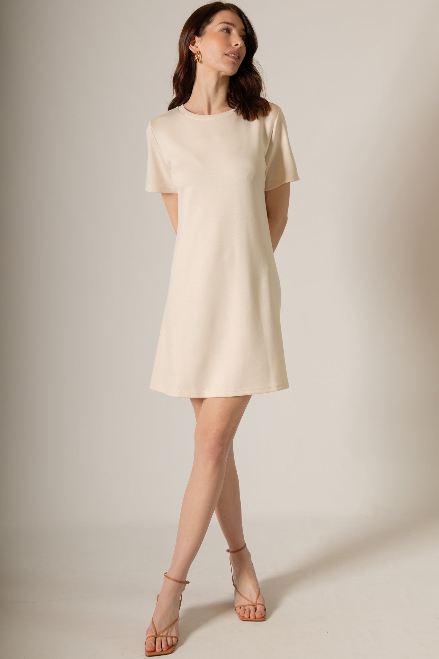 Butter Modal Eggshell Short Sleeve Dress