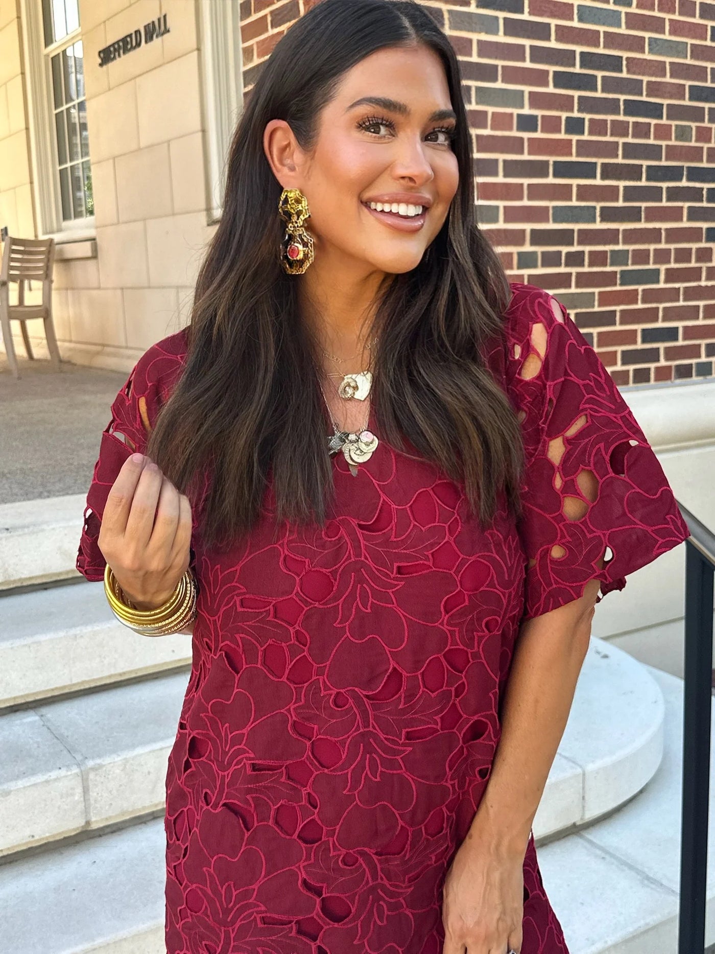 Lulu Short Sleeve Ruby Mini Caftan