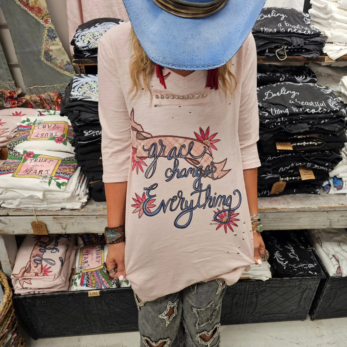 Grace Changes Everything Tattered Tee