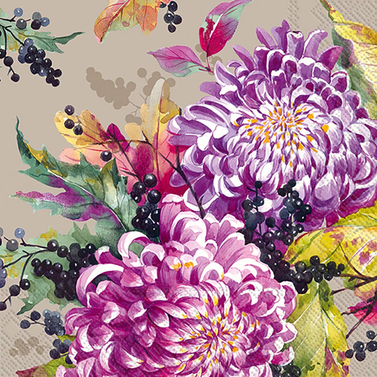 Carolyn Cream Fall Cocktail Napkins