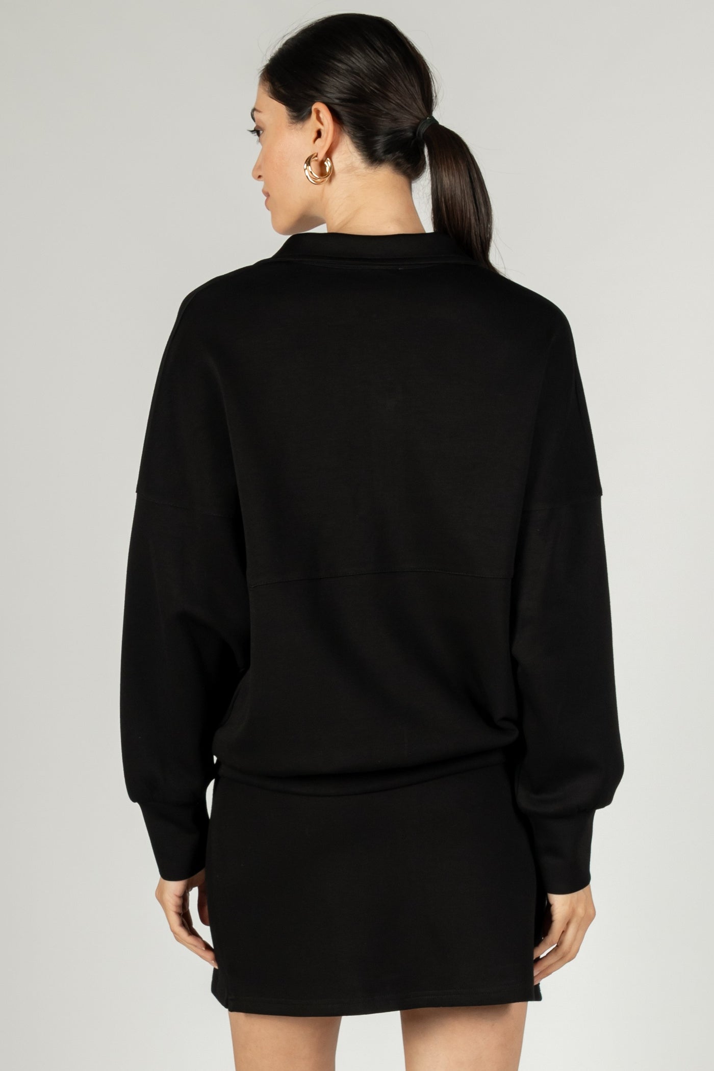 Butter Modal Black Zip Up Pullover