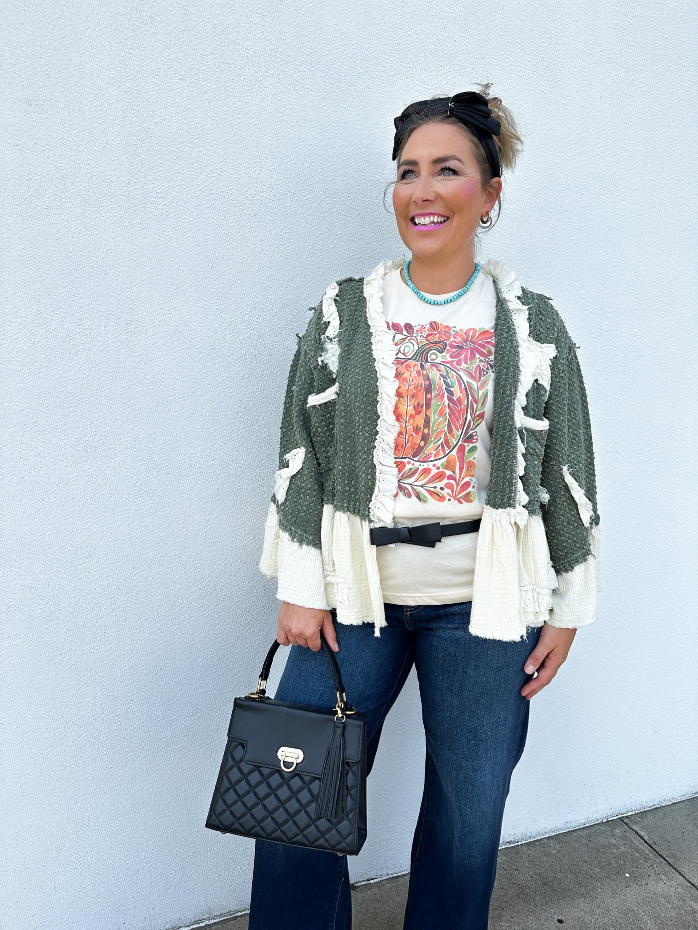 Boho Floral &  Pumpkin Fall T-Shirt