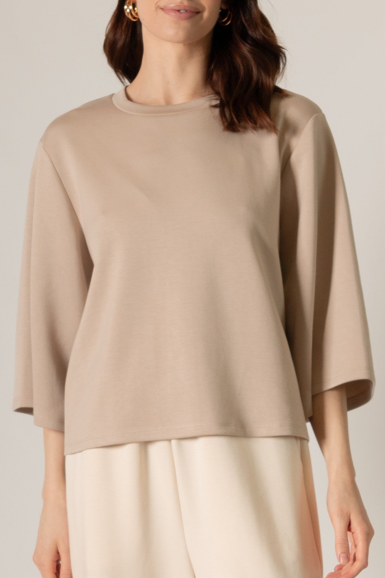 Taupe Butter Modal 3/4 Sleeve Top