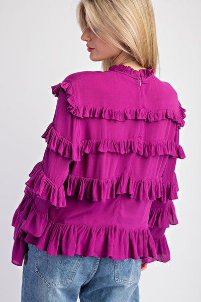 Orchid CREPE TIERED BLOUSE