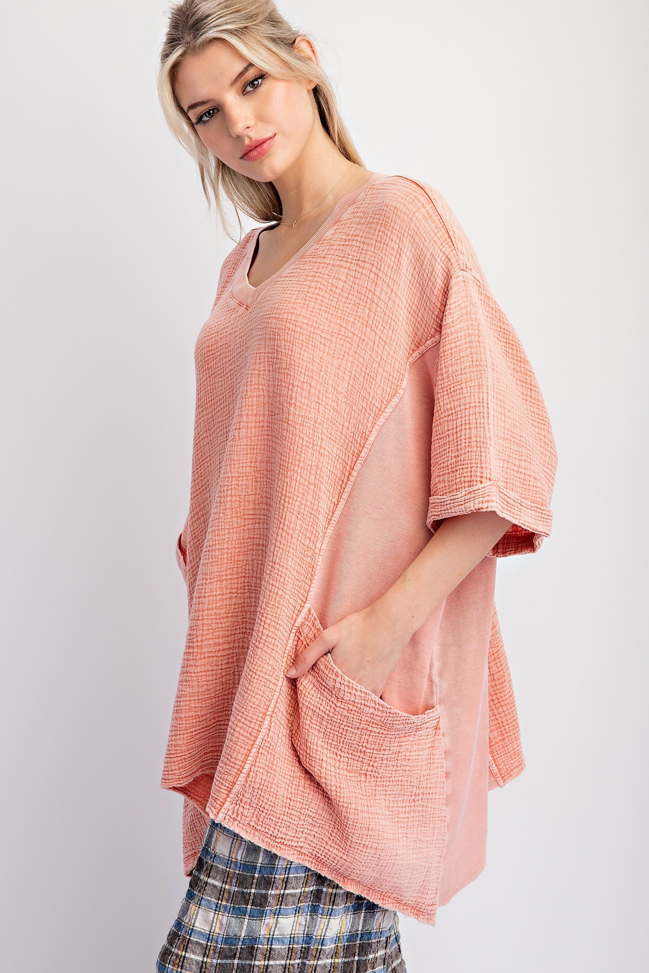 Faded Rust WASHED OVERSIZED TOP