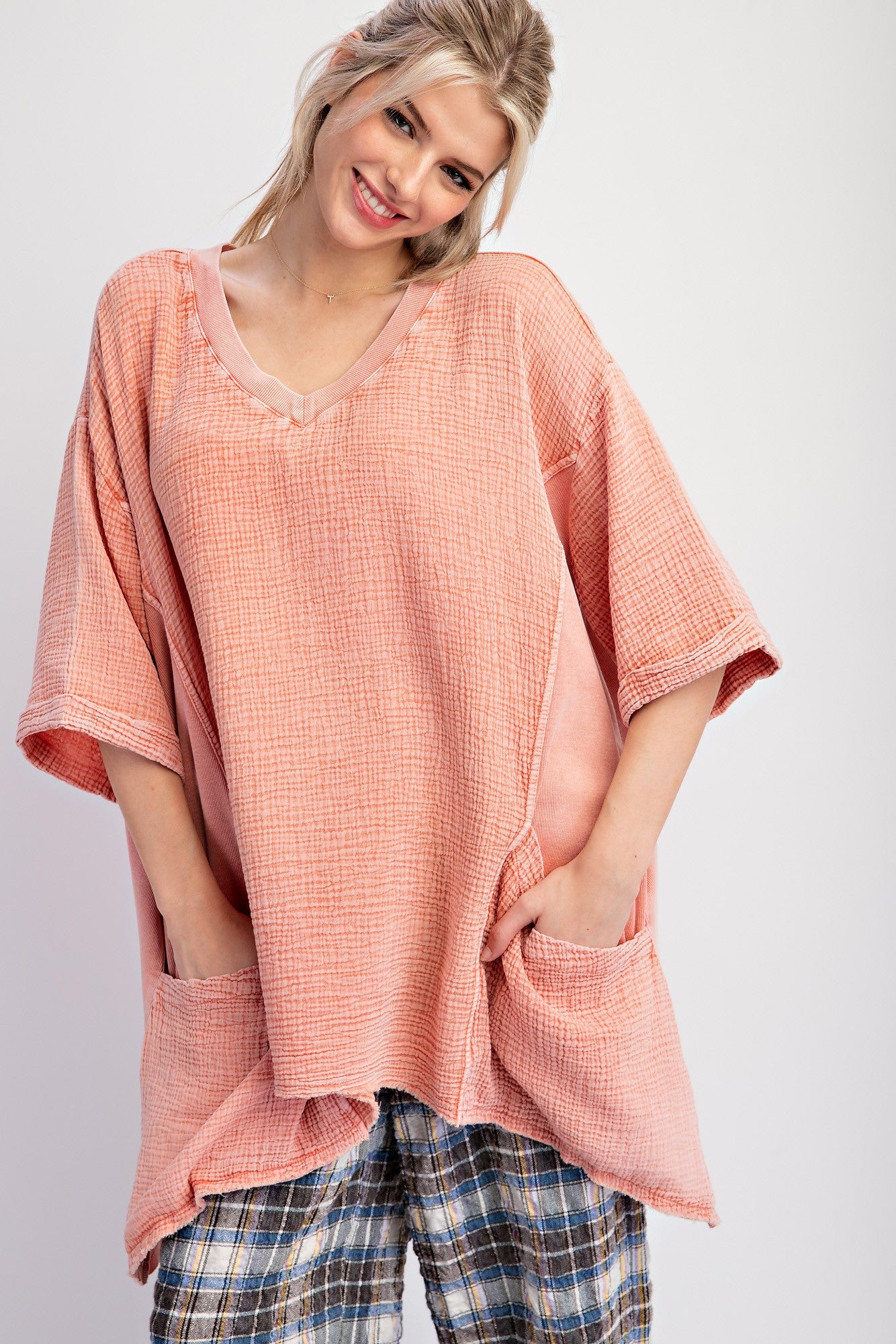 Faded Rust WASHED OVERSIZED TOP