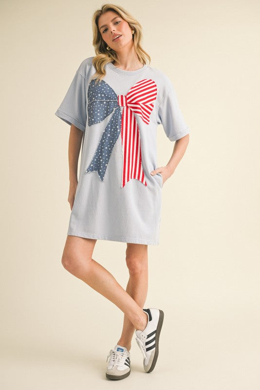 America flag bow Dress