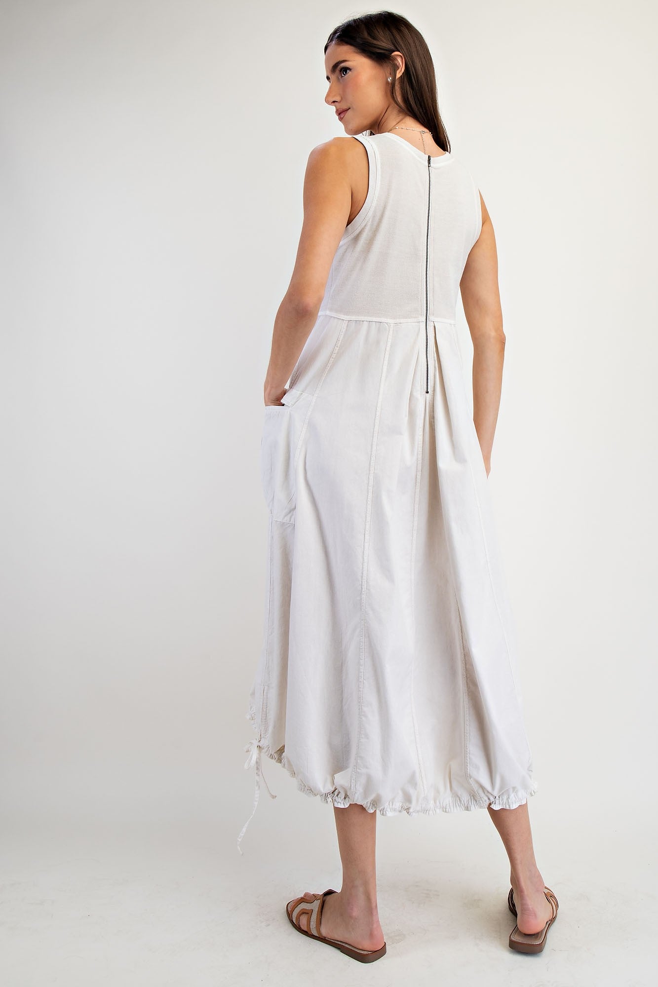 MINERAL WASH CARGO MAXI DRESS