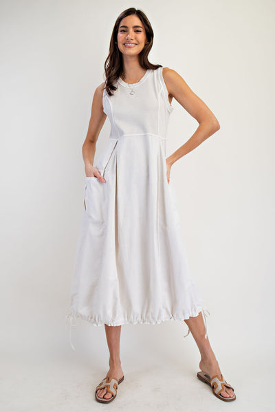 MINERAL WASH CARGO MAXI DRESS