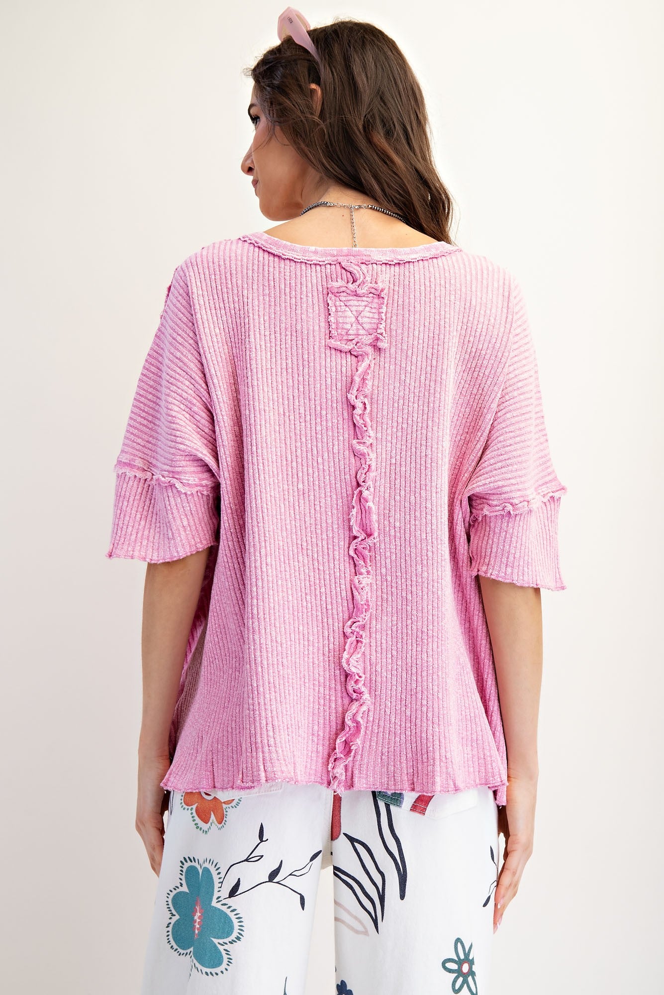 MINERAL WASHED RIBBED TOP