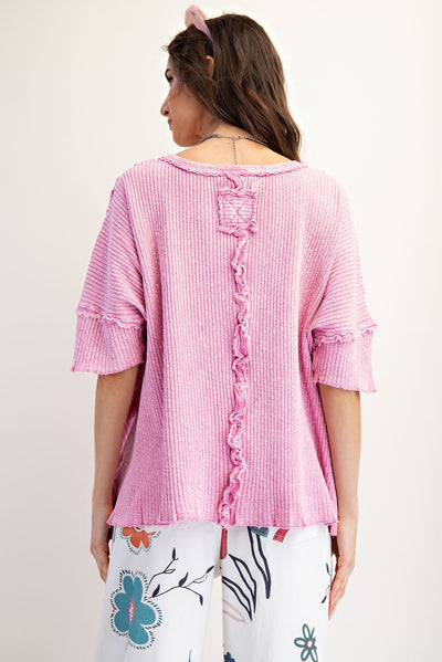 MINERAL WASHED RIBBED TOP