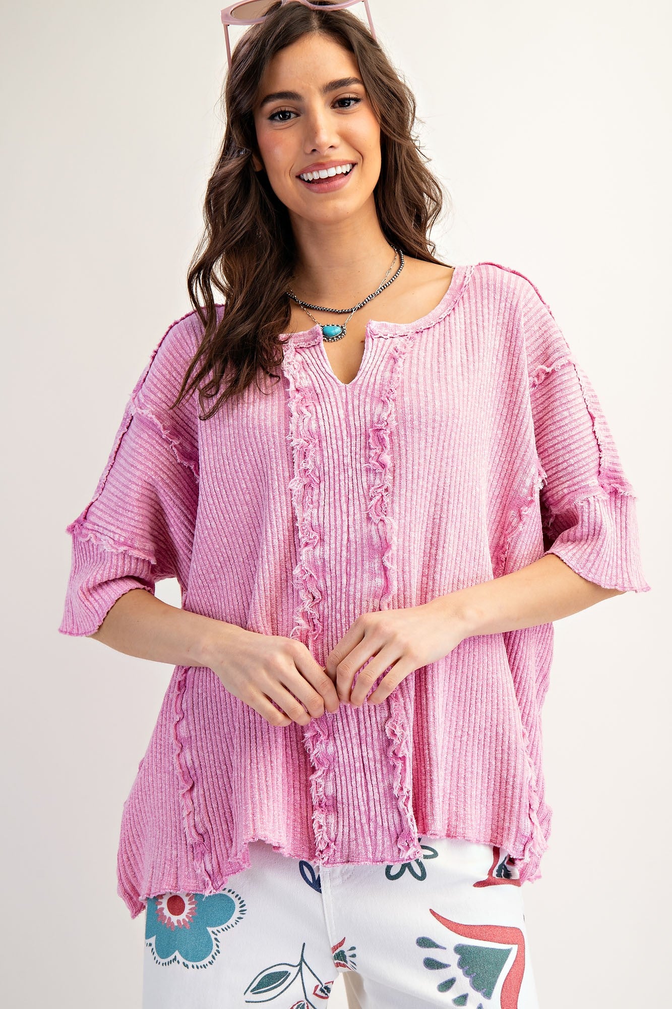 MINERAL WASHED RIBBED TOP
