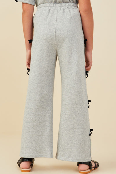 Girls Bow Trim Terry Joggers