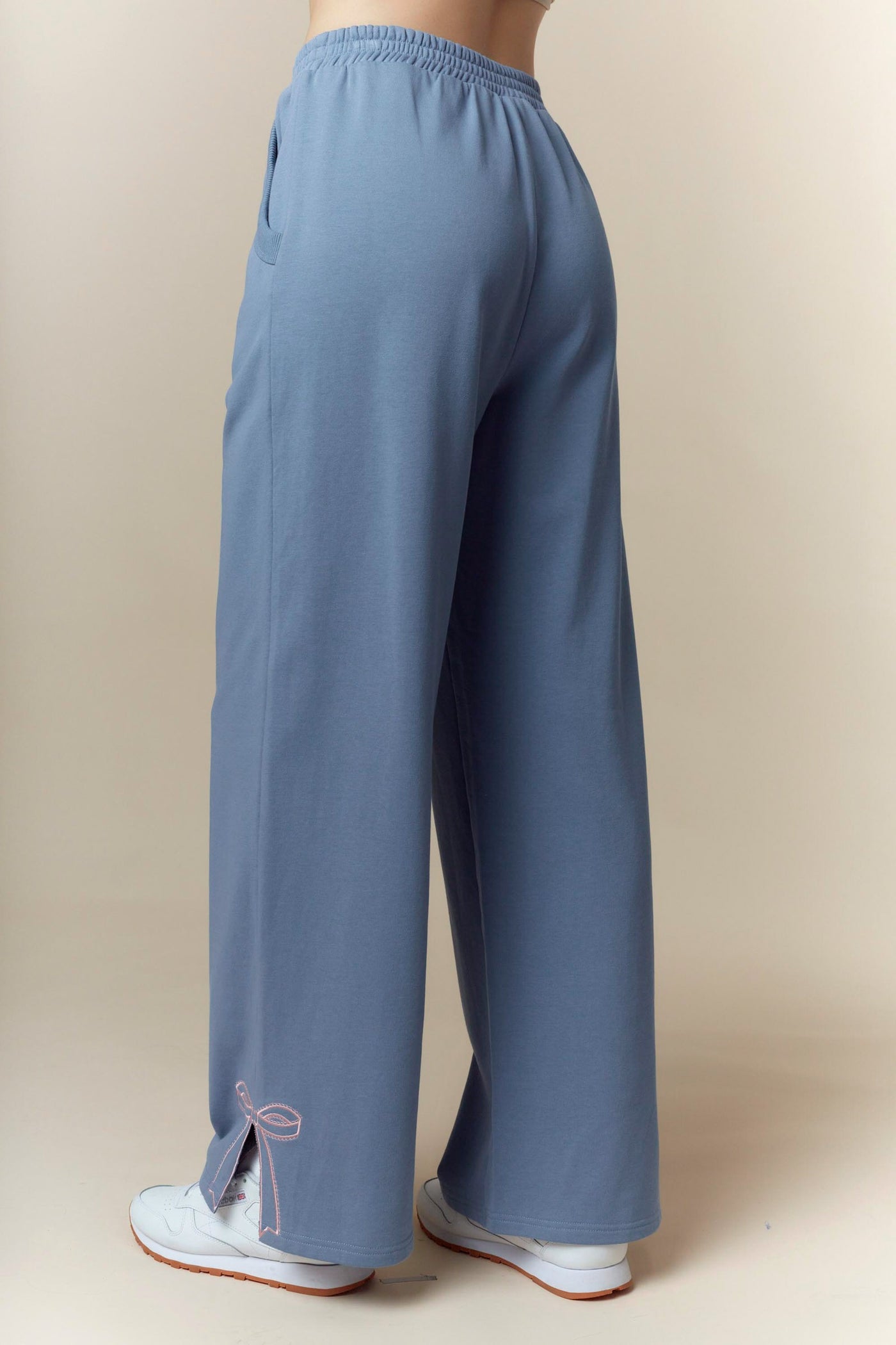 Dusty Blue Bow Detail Pants