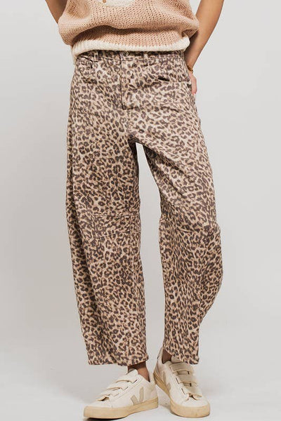 Leopard Barrel Jeans