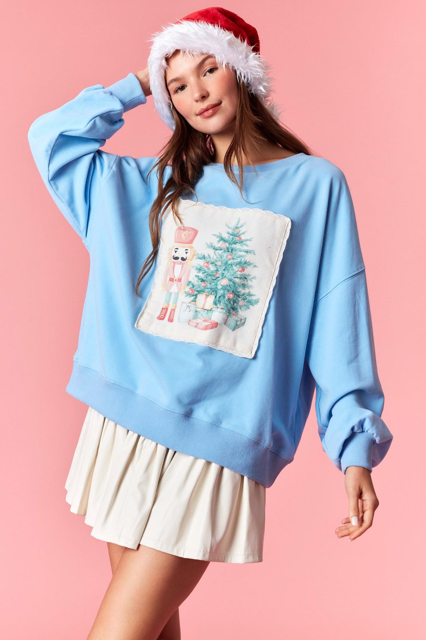 Nutcracker Printed Corduroy Patch Sweatshirt