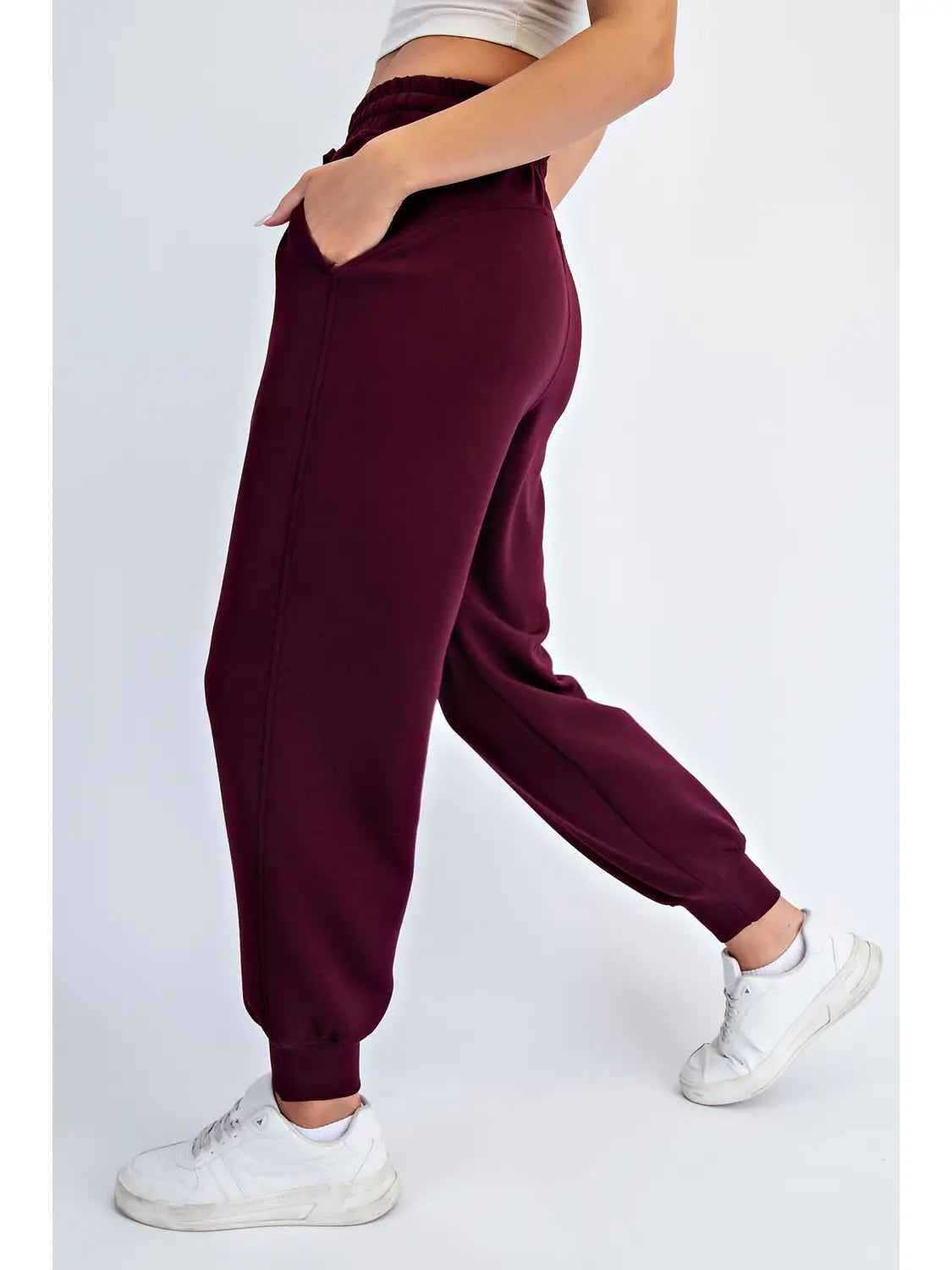 Burgundy Modal Scuba Jogger Pants