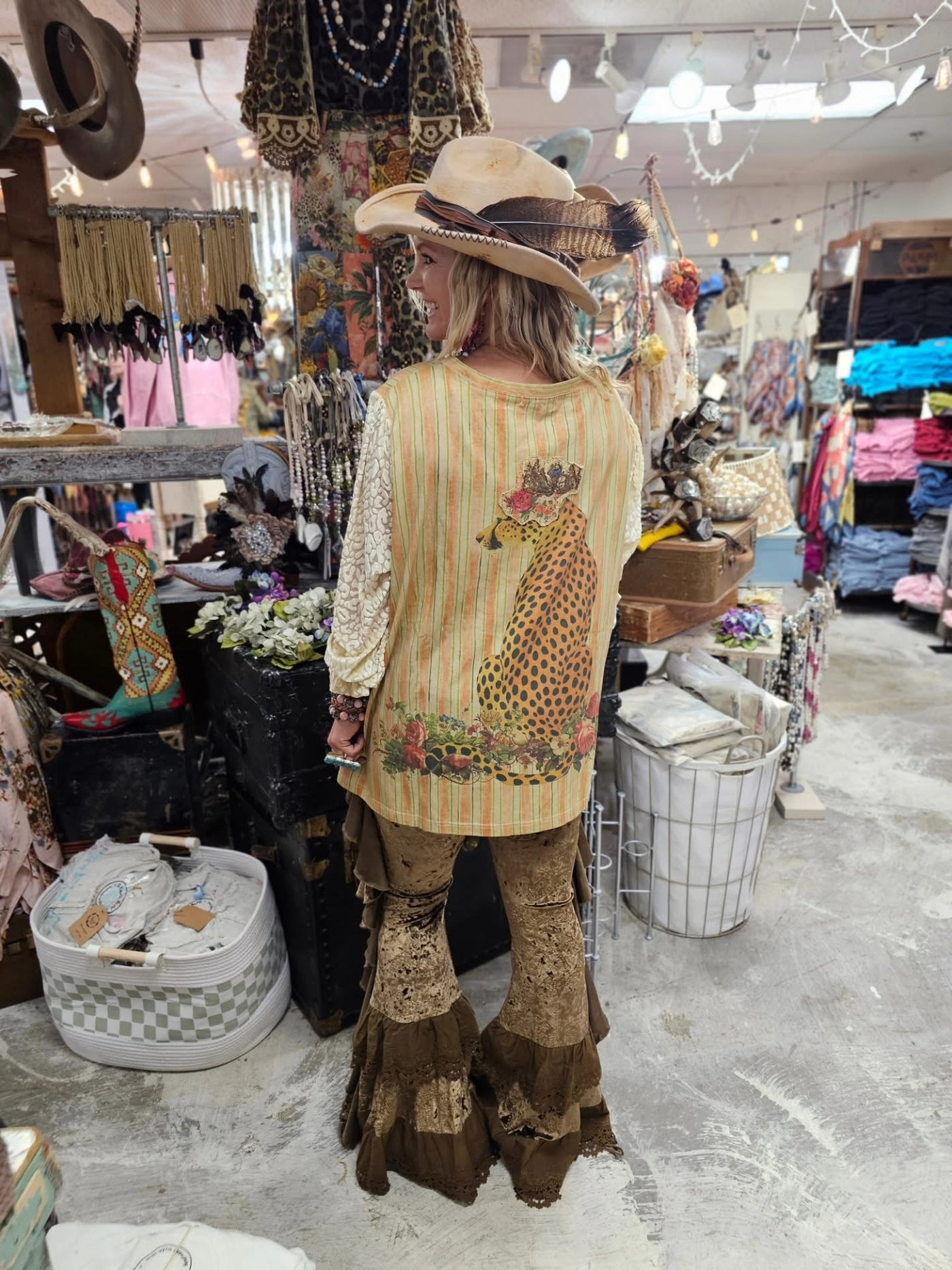 Cheetah, Roses & Bling Patch Shirt