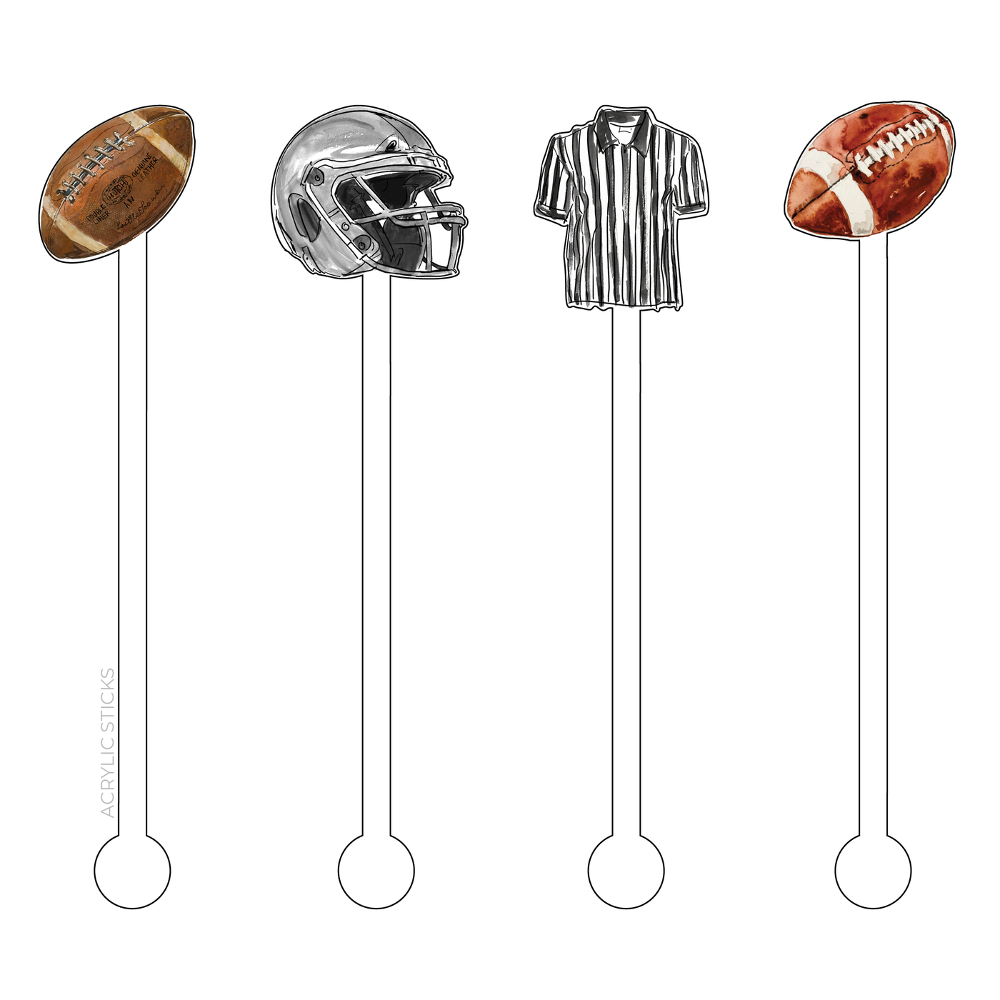 FOOTBALL FANATIC STIR STICKS COMBO