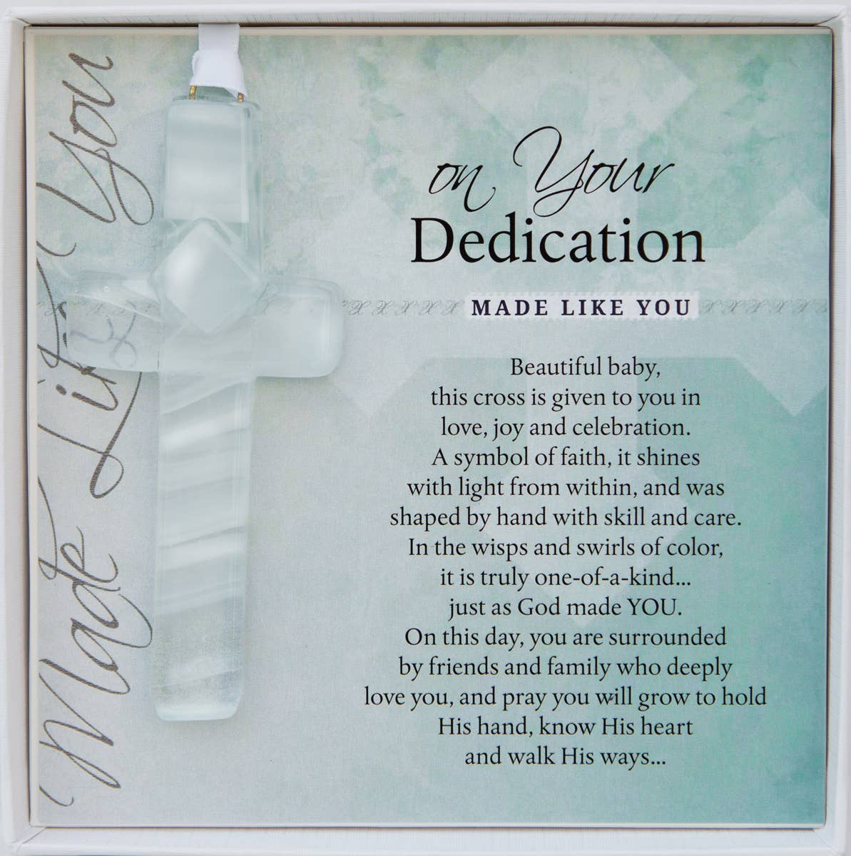 Baby Dedication Glass Cross