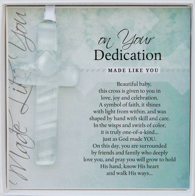 Baby Dedication Glass Cross