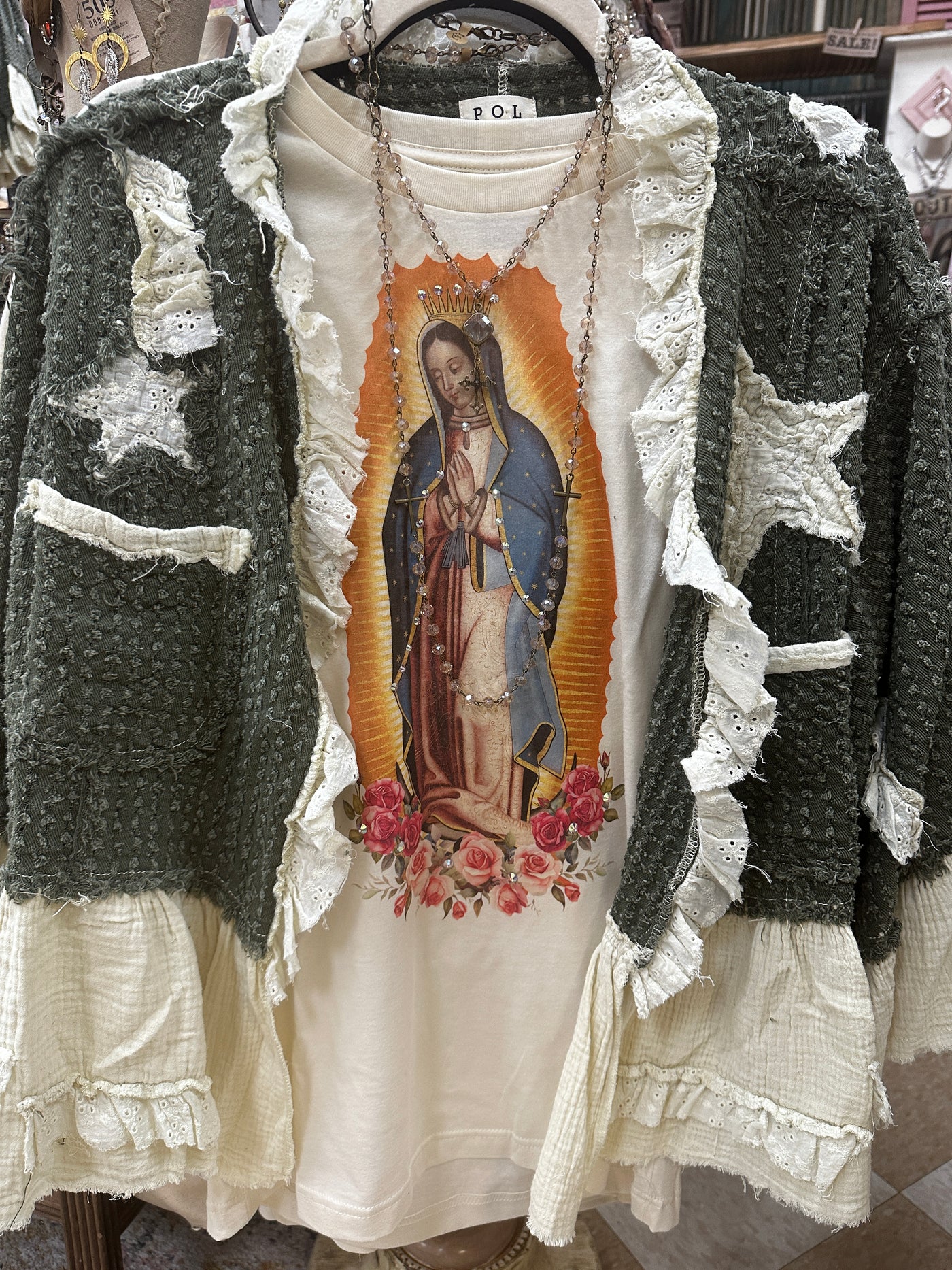 Vintage Our Lady of Guadalupe Bling T-shirt