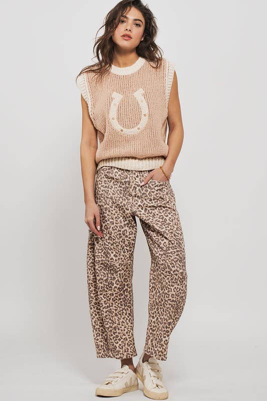 Leopard Barrel Jeans