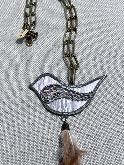 Handmade Glass Bird Necklace